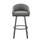 Armen Living Noran Swivel Counter Stool in Black Metal with Gray Faux Leather 840254335783 - alternate 4